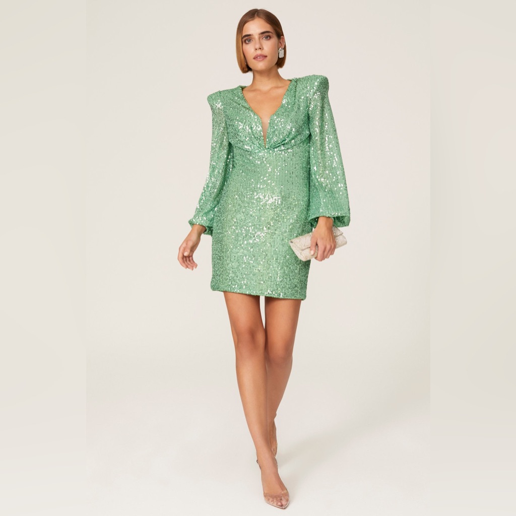 Glamorous Green Sequin Mini Dress